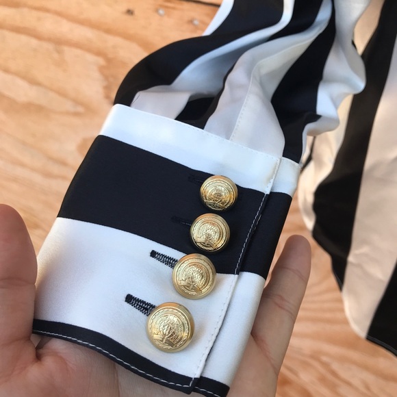 Balmain x H&M collab striped button up shirt - Picture 4 of 6